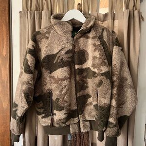 Cabela's Kids Camouflage Fleece Jacket - Brown and Green